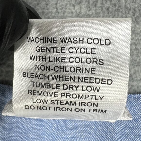 National Women 2X Chambray Striped Nautical Embroidery Dress Costal Beachy Artsy - Picture 14 of 15